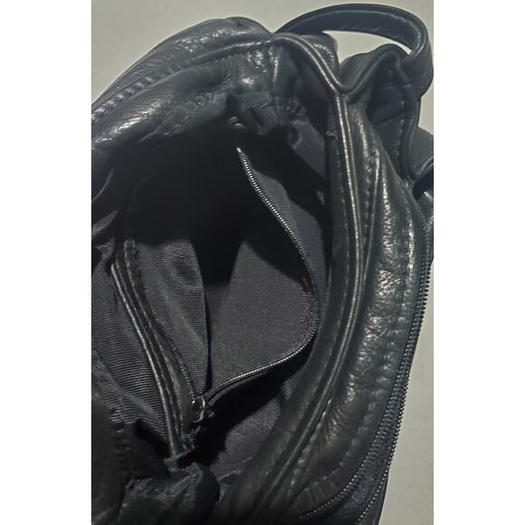 Victoria Leather Co Soft Black Leather Shoulder Bag multiple compartments - Picture 4 of 14
